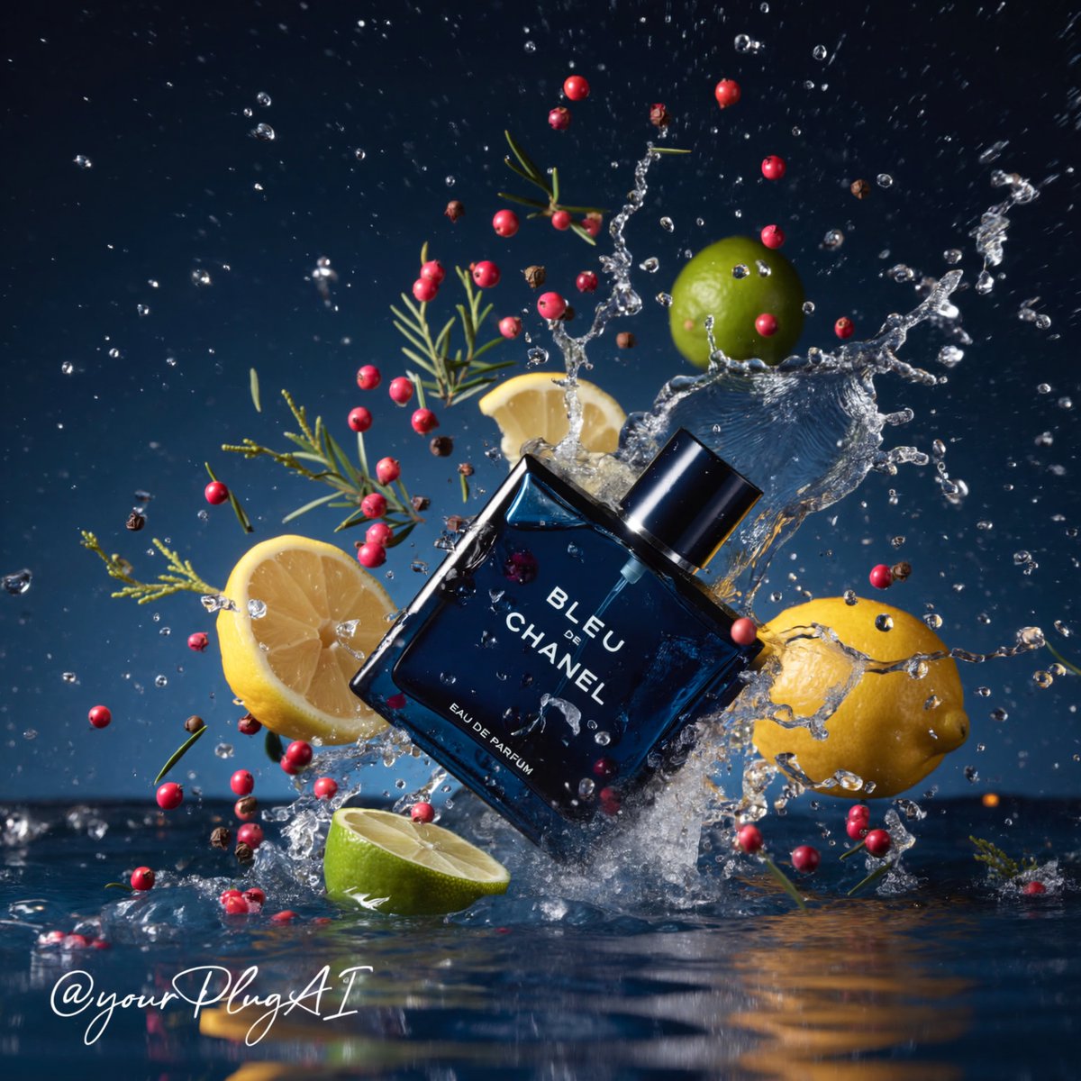 GPT Image 2 by @yourPlugAI: Create a hyper-realistic cinematic luxury perfume product photograph featuring [