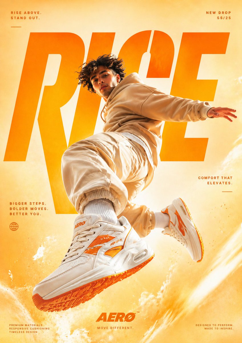 GPT Image 2 by @Ozayrr_irl: A cinematic, high-end sneaker advertisement poster featuring a young male model