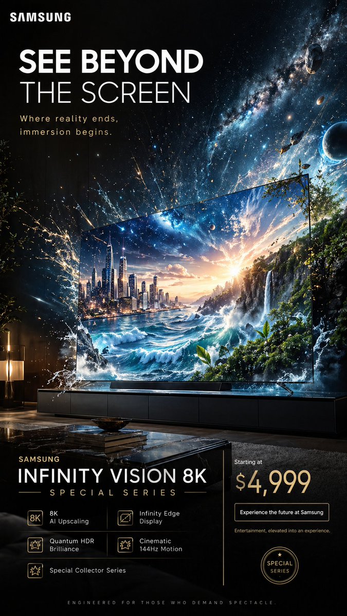 GPT Image 2 by @ertanlabs: Create a spectacular 9:16 vertical advertising poster for a fictional premium te