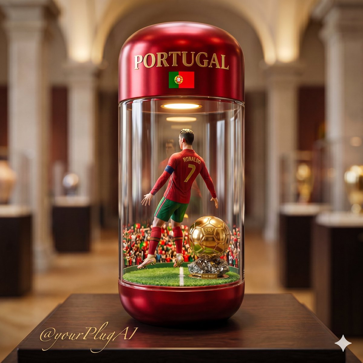 GPT Image 2 by @yourPlugAI: A hyper-realistic macro commercial product photograph of a large [capsule/dome/d